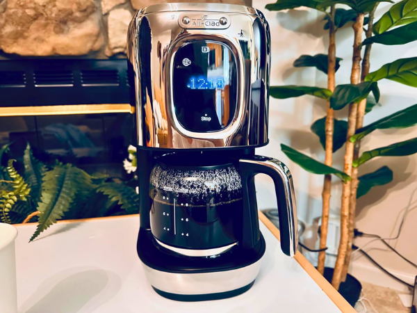 All-Clad Coffee Maker - stainless steel body with a silver finish